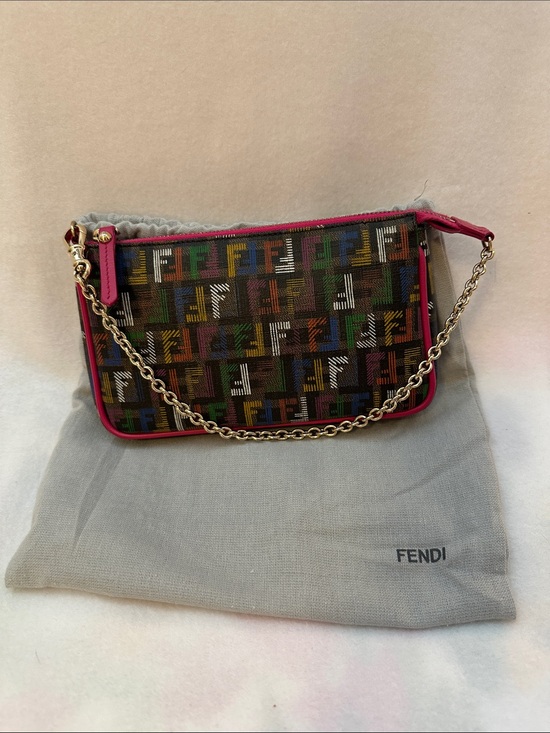Fendi Handbags - Fendi Zucca Coated Canvas Pochette